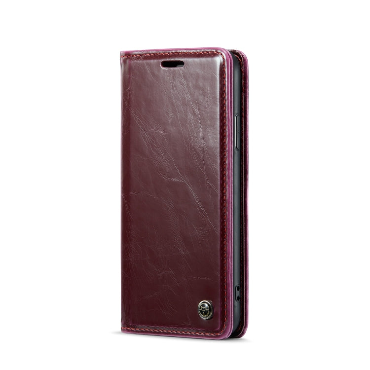 For iPhone XS CaseMe 003 Crazy Horse Texture Leather Phone Case(Wine Red) - More iPhone Cases by CaseMe | Online Shopping UK | buy2fix