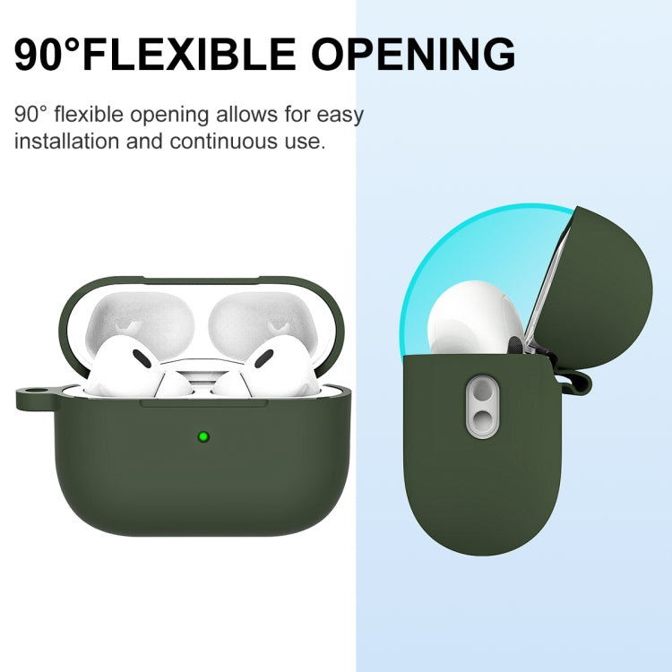 For AirPods Pro 2 Thickened One-piece Shockproof Earphone Case(Olive Green) - For AirPods Pro 2 by buy2fix | Online Shopping UK | buy2fix