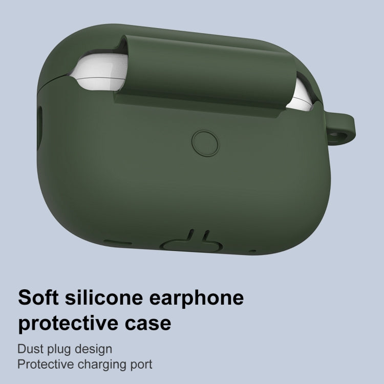 For AirPods Pro 2 Thickened One-piece Shockproof Earphone Case(Olive Green) - For AirPods Pro 2 by buy2fix | Online Shopping UK | buy2fix