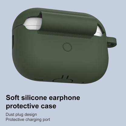 For AirPods Pro 2 Thickened One-piece Shockproof Earphone Case(Olive Green) - For AirPods Pro 2 by buy2fix | Online Shopping UK | buy2fix