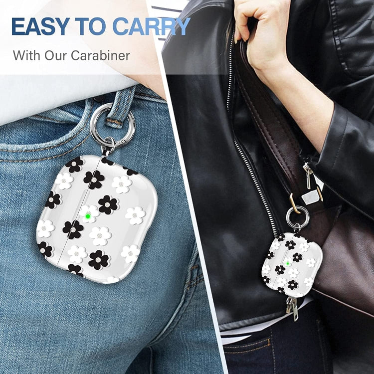 For AirPods 3 Glitter Four-color Flower Earphone Protective Case(Black White) - For AirPods 3 by buy2fix | Online Shopping UK | buy2fix