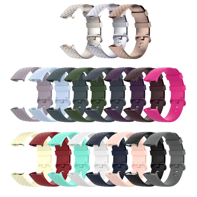 Color Buckle TPU Wrist Strap Watch Band for Fitbit Charge 4 / Charge 3 / Charge 3 SE, Size: L(Rose Red) - Watch Bands by buy2fix | Online Shopping UK | buy2fix