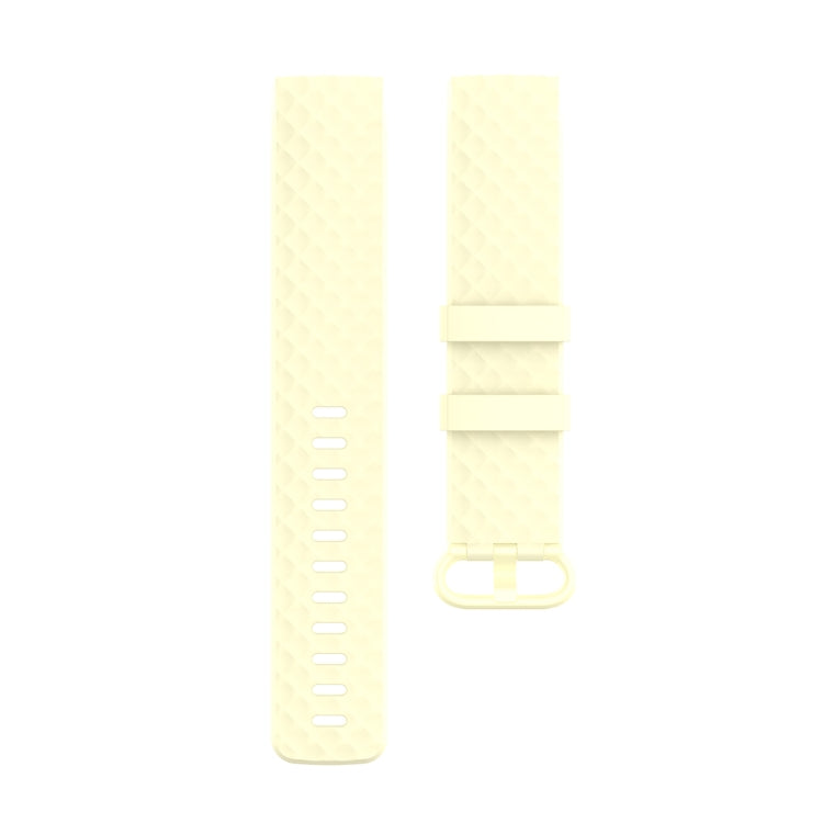 Color Buckle TPU Wrist Strap Watch Band for Fitbit Charge 4 / Charge 3 / Charge 3 SE, Size: L(Light Yellow) - Watch Bands by buy2fix | Online Shopping UK | buy2fix