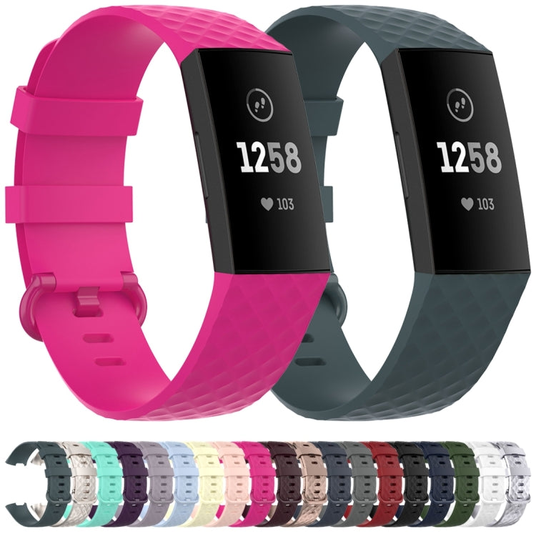 Color Buckle TPU Wrist Strap Watch Band for Fitbit Charge 4 / Charge 3 / Charge 3 SE, Size: L(Rose Red) - Watch Bands by buy2fix | Online Shopping UK | buy2fix