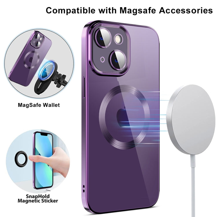 For iPhone 12 Electroplating MagSafe TPU Phone Case with Lens Film(Black) - iPhone 12 / 12 Pro Cases by buy2fix | Online Shopping UK | buy2fix