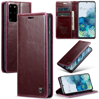 For Samsung Galaxy S20+ CaseMe 003 Crazy Horse Texture Leather Phone Case(Wine Red) - Galaxy Phone Cases by CaseMe | Online Shopping UK | buy2fix