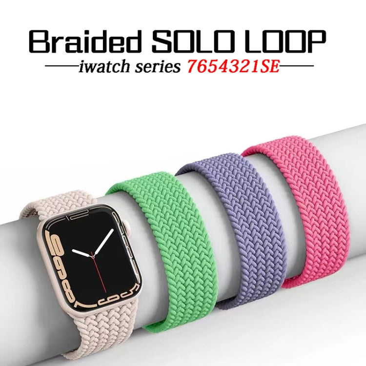 Nylon Single-turn Braided Watch Band For Apple Watch Ultra 49mm&Watch Ultra 2 49mm / Series 9&8&7 45mm / SE 3&SE 2&6&SE&5&4 44mm / 3&2&1 42mm, Length:145mm(Z Black White) - Watch Bands by buy2fix | Online Shopping UK | buy2fix