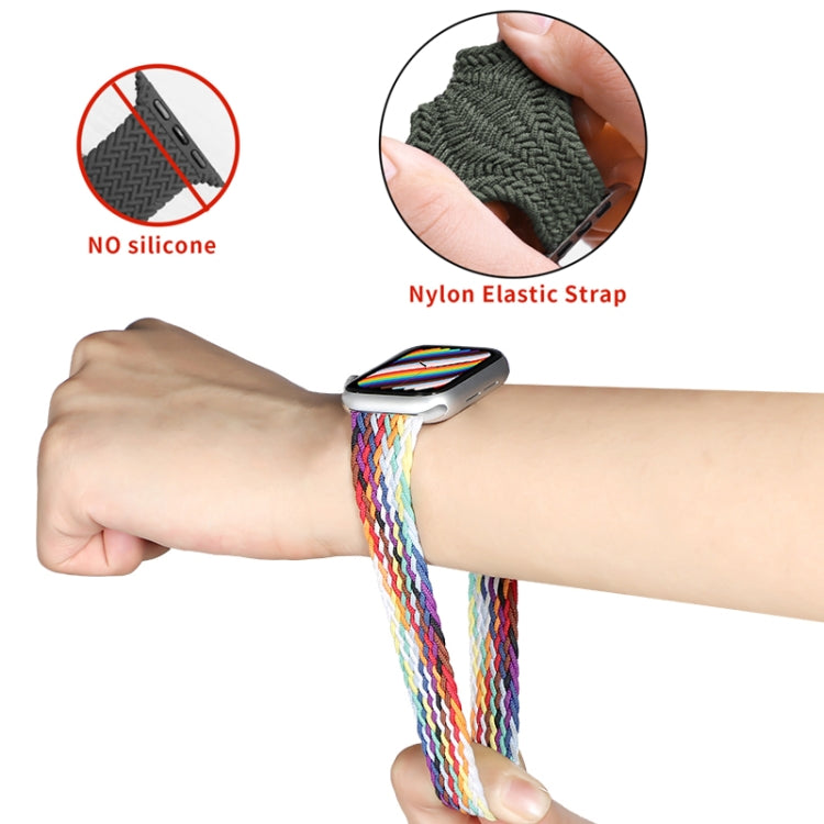 Nylon Single-turn Braided Watch Band For Apple Watch Ultra 49mm&Watch Ultra 2 49mm / Series 9&8&7 45mm / SE 3&SE 2&6&SE&5&4 44mm / 3&2&1 42mm, Length:155mm(Black Chocolate) - Watch Bands by HAWEEL | Online Shopping UK | buy2fix