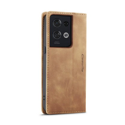 For OPPO Reno8 Pro 5G Global CaseMe 013 Multifunctional Horizontal Flip Leather Phone Case(Brown) - OPPO Cases by CaseMe | Online Shopping UK | buy2fix