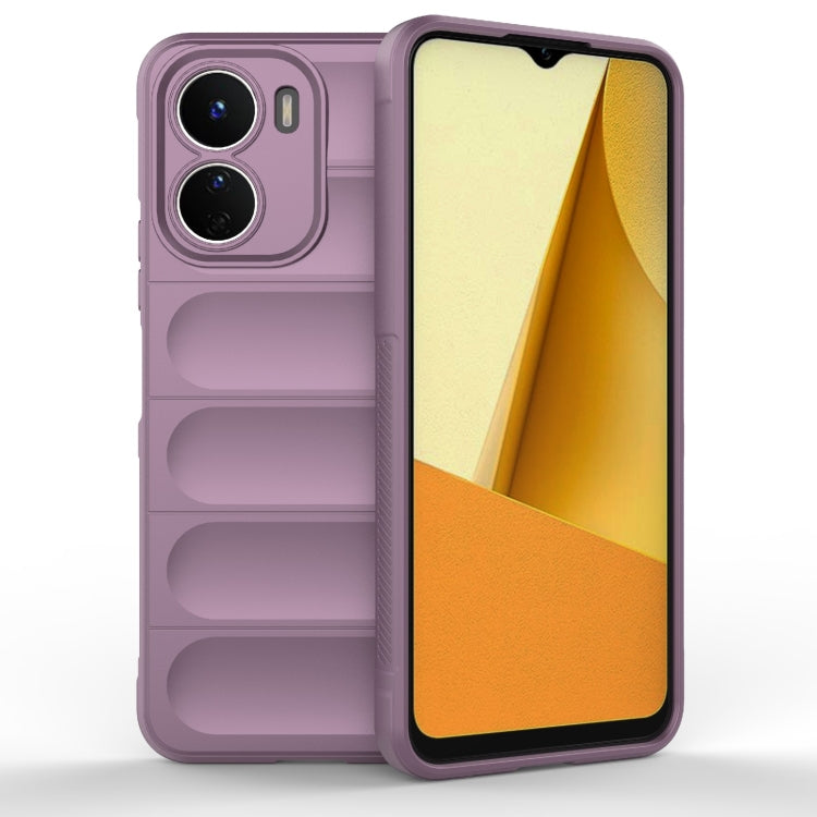 For vivo Y16 4G Global Magic Shield TPU + Flannel Phone Case(Purple) - vivo Cases by buy2fix | Online Shopping UK | buy2fix