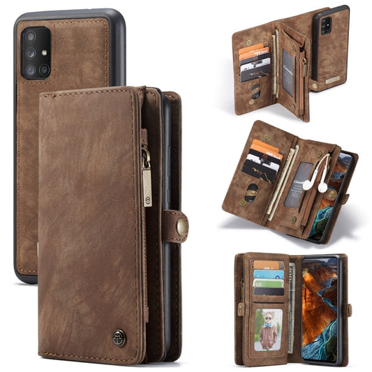 For Galaxy A51 4G CaseMe-008 Detachable Multifunctional Horizontal Flip Leather Case with Card Slot & Holder & Zipper Wallet & Photo Frame(Brown) - Galaxy Phone Cases by CaseMe | Online Shopping UK | buy2fix