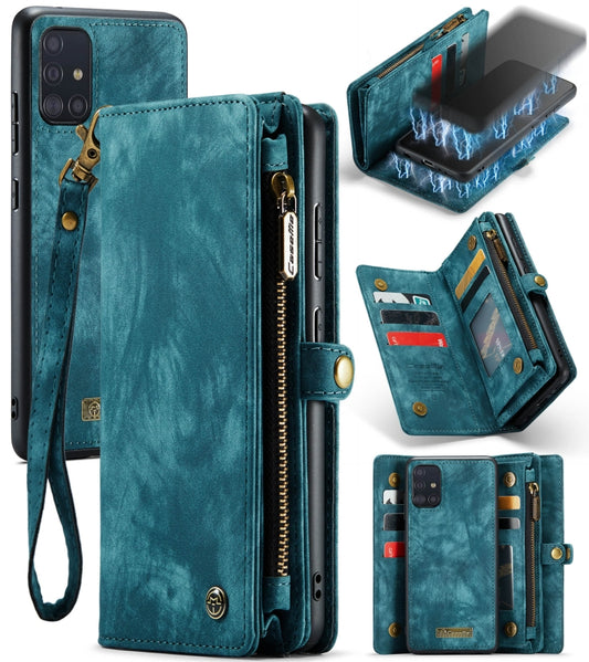 For Galaxy A71 4G CaseMe-008 Detachable Multifunctional Horizontal Flip Leather Case with Card Slot & Holder & Zipper Wallet & Photo Frame(Blue) - Galaxy Phone Cases by CaseMe | Online Shopping UK | buy2fix