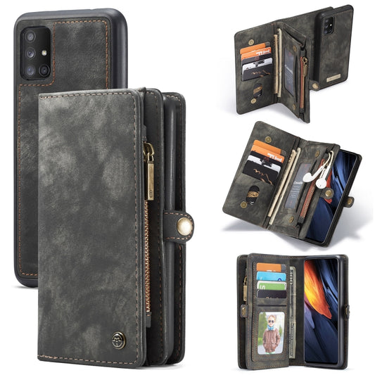 For Galaxy A71 CaseMe Detachable Multifunctional Horizontal Flip Leather Case, with Card Slot & Holder & Zipper Wallet & Photo Frame(Black) - Galaxy Phone Cases by CaseMe | Online Shopping UK | buy2fix