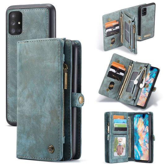 For Galaxy A71 CaseMe Detachable Multifunctional Horizontal Flip Leather Case, with Card Slot & Holder & Zipper Wallet & Photo Frame(Blue) - Galaxy Phone Cases by CaseMe | Online Shopping UK | buy2fix