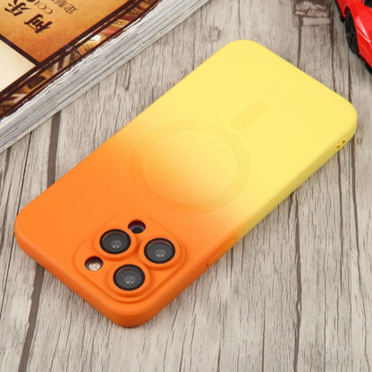 For iPhone 11 Pro Max Liquid TPU Silicone Gradient MagSafe Phone Case(Orange Yellow) - iPhone 11 Pro Max Cases by buy2fix | Online Shopping UK | buy2fix