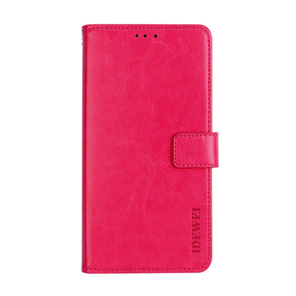 For Blackview A60 Pro idewei Crazy Horse Texture Horizontal Flip Leather Case with Holder & Card Slots & Wallet(Rose Red) - More Brand by idewei | Online Shopping UK | buy2fix