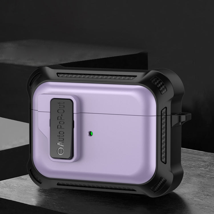 For AirPods Pro Signal Flag Wireless Earphones Case with Security Lock(Purple) - For AirPods Pro by buy2fix | Online Shopping UK | buy2fix