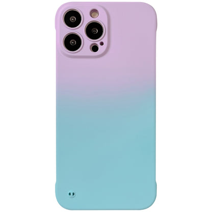 For iPhone 14 Pro Frameless Skin Feel Gradient Phone Case(Light Purple + Light Blue) - iPhone 14 Pro Cases by buy2fix | Online Shopping UK | buy2fix