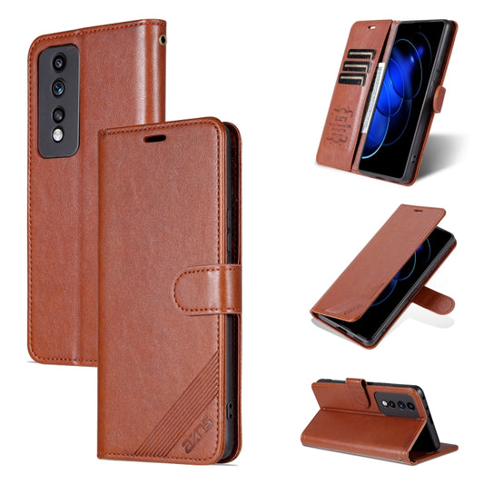 For Honor 80 GT 5G AZNS Sheepskin Texture Flip Leather Phone Case(Brown) - Honor Cases by AZNS | Online Shopping UK | buy2fix