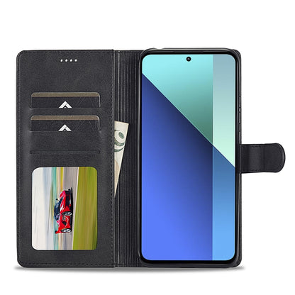 For Xiaomi Redmi Note 13 4G LC.IMEEKE Calf Texture Leather Phone Case(Black) - Note 13 Cases by LC.IMEEKE | Online Shopping UK | buy2fix