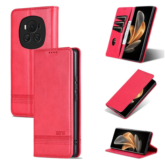 For Honor Magic6 AZNS Magnetic Calf Texture Flip Leather Phone Case(Red) - Honor Cases by AZNS | Online Shopping UK | buy2fix