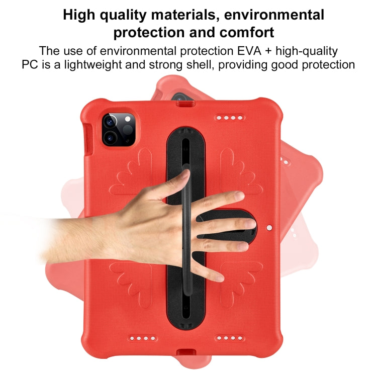 Shield 360 Rotation Handle EVA Shockproof PC Tablet Case For iPad Air 11 2024/Pro 11 2018/2020/2021/Air 4/Air 5 10.9(Red Black) - iPad Pro 11 (2022/2021) Cases by buy2fix | Online Shopping UK | buy2fix