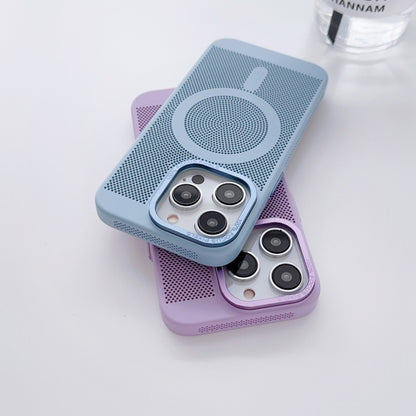 For iPhone 13 Pro Grid Cooling MagSafe Magnetic Phone Case(Dark Purple) - iPhone 13 Pro Cases by buy2fix | Online Shopping UK | buy2fix