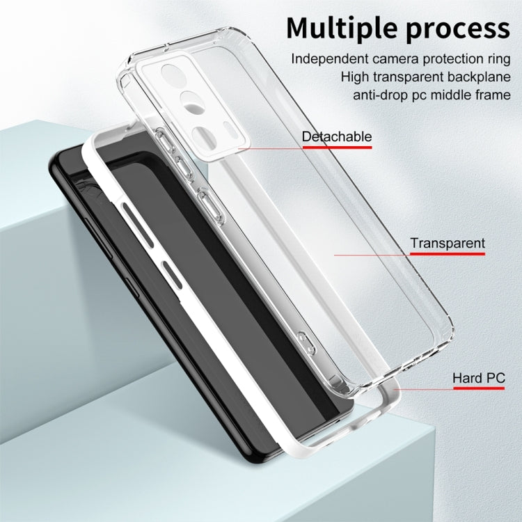 For Xiaomi 13 Lite 2023 / Civi 2 3 in 1 Clear TPU Color PC Frame Phone Case(White) - 13 Lite Cases by buy2fix | Online Shopping UK | buy2fix