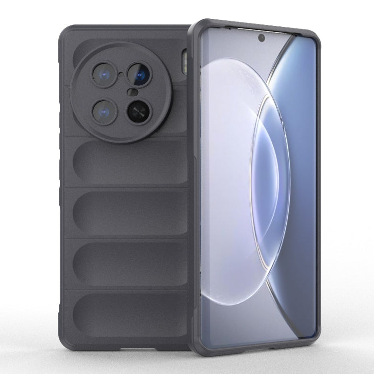 For vivo X90 Pro+ 5G Magic Shield TPU + Flannel Phone Case(Dark Grey) - vivo Cases by buy2fix | Online Shopping UK | buy2fix