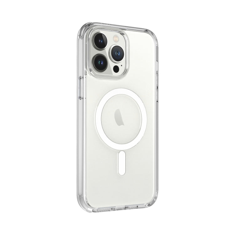 For iPhone 14 Pro Max Magsafe Magnetic Airbag Shockproof TPU + PC Phone Case(Transparent White) - iPhone 14 Pro Max Cases by buy2fix | Online Shopping UK | buy2fix