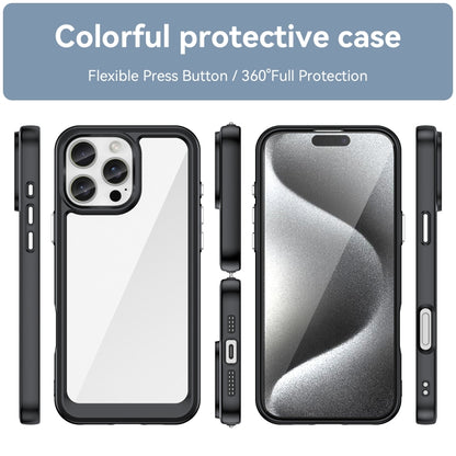 For iPhone 16 Pro Max Colorful Series Acrylic + TPU Phone Case(Black) - iPhone 16 Pro Max Cases by buy2fix | Online Shopping UK | buy2fix