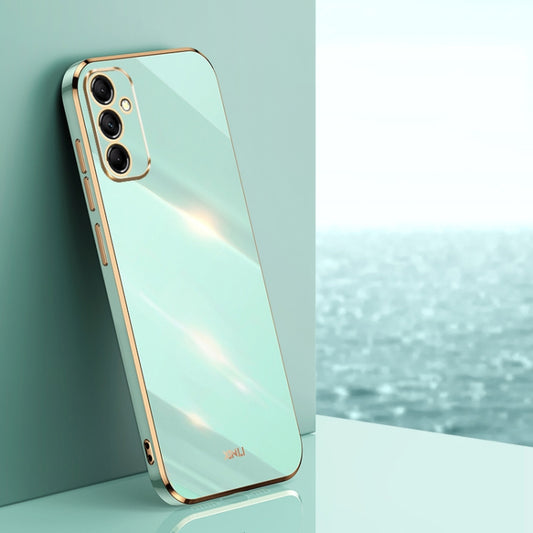 For Samsung Galaxy A55 XINLI Straight Edge 6D Electroplate TPU Phone Case(Mint Green) - Galaxy Phone Cases by XINLI | Online Shopping UK | buy2fix