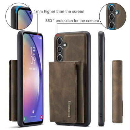 For Samsung Galaxy A35 5G DG.MING M1 Series 3-Fold Multi Card Wallet + Magnetic Phone Case(Coffee) - Galaxy Phone Cases by DG.MING | Online Shopping UK | buy2fix