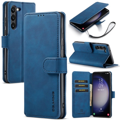 For Samsung Galaxy S23+ 5G DG.MING Retro Oil Edge Flip Leather Phone Case(Blue) - Galaxy S23+ 5G Cases by DG.MING | Online Shopping UK | buy2fix