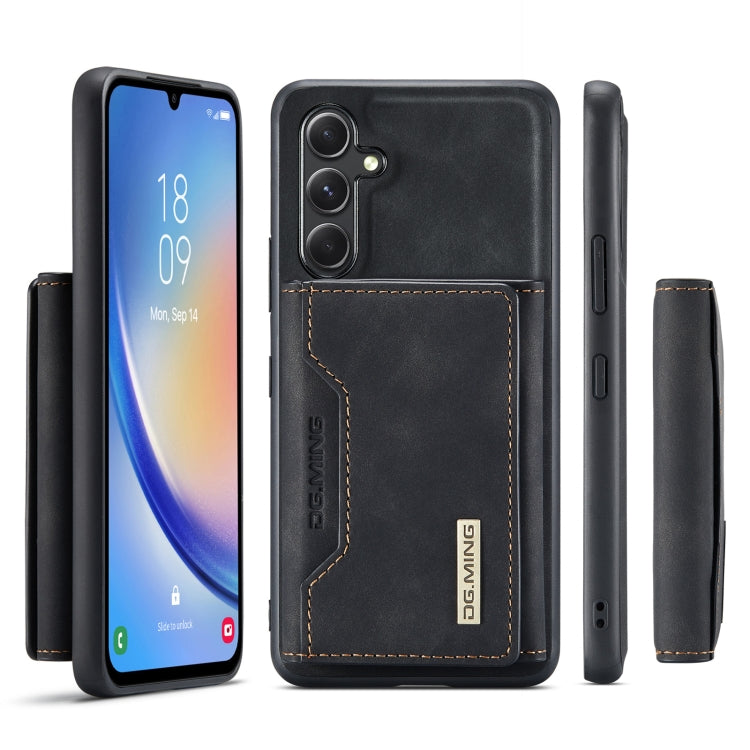 For Samsung Galaxy A34 5G DG.MING M2 Series 3-Fold Multi Card Bag + Magnetic Phone Case(Black) - Galaxy Phone Cases by DG.MING | Online Shopping UK | buy2fix