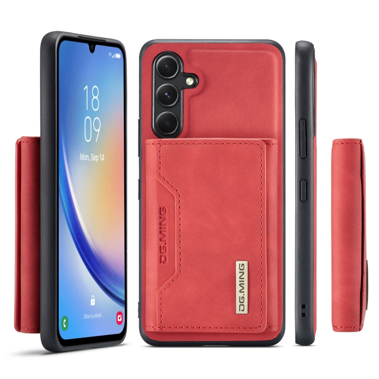 For Samsung Galaxy A34 5G DG.MING M2 Series 3-Fold Multi Card Bag + Magnetic Phone Case(Red) - Galaxy Phone Cases by DG.MING | Online Shopping UK | buy2fix