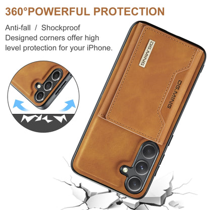 For Samsung Galaxy S24+ 5G DG.MING M2 Series 3-Fold Multi Card Bag + Magnetic Phone Case(Brown) - Galaxy S24+ 5G Cases by DG.MING | Online Shopping UK | buy2fix