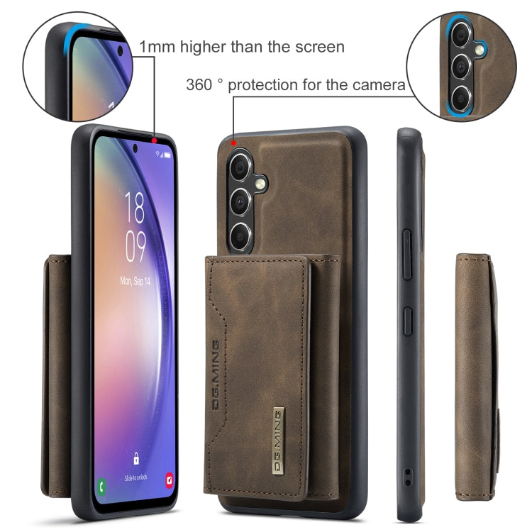 For Samsung Galaxy A35 5G DG.MING M2 Series 3-Fold Multi Card Bag + Magnetic Phone Case(Coffee) - Galaxy Phone Cases by DG.MING | Online Shopping UK | buy2fix