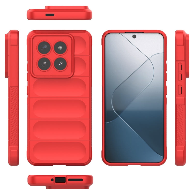 For Xiaomi 14 Pro 5G Magic Shield TPU + Flannel Phone Case(Red) - 14 Pro Cases by buy2fix | Online Shopping UK | buy2fix