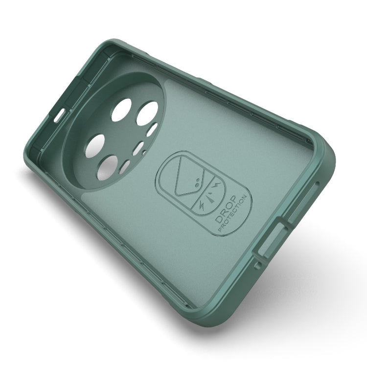 For Xiaomi 14 Ultra Magic Shield TPU + Flannel Phone Case(Dark Green) - 14 Ultra Cases by buy2fix | Online Shopping UK | buy2fix