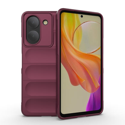 For vivo Y36 4G Magic Shield TPU + Flannel Phone Case(Wine Red) - vivo Cases by buy2fix | Online Shopping UK | buy2fix