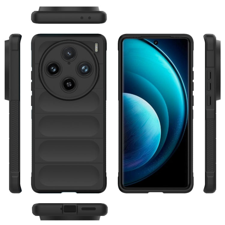 For vivo X100 Pro 5G Magic Shield TPU + Flannel Phone Case(Black) - X100 Pro Cases by buy2fix | Online Shopping UK | buy2fix