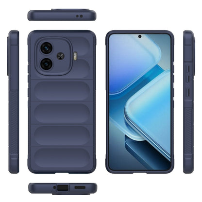 For vivo iQOO Z9 Turbo 5G Magic Shield TPU + Flannel Phone Case(Dark Blue) - vivo Cases by buy2fix | Online Shopping UK | buy2fix