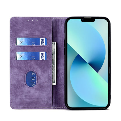 For Xiaomi Redmi Note 12S 4G RFID Anti-theft Brush Magnetic Leather Phone Case(Purple) - Xiaomi Cases by buy2fix | Online Shopping UK | buy2fix