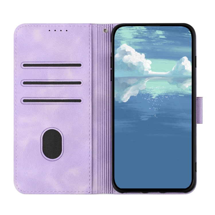 For Xiaomi Redmi K70 Line Pattern Skin Feel Leather Phone Case(Light Purple) - K70 Cases by buy2fix | Online Shopping UK | buy2fix