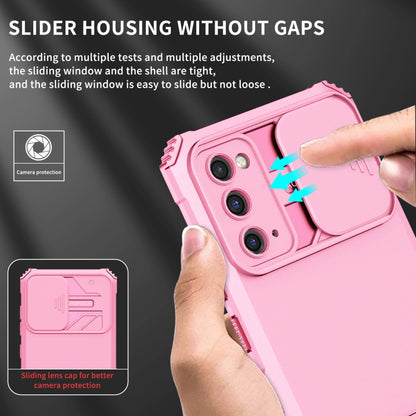 For Samsung Galaxy S20 FE Stereoscopic Holder Sliding Camshield Phone Case(Pink) - Galaxy S20 FE Cases by buy2fix | Online Shopping UK | buy2fix