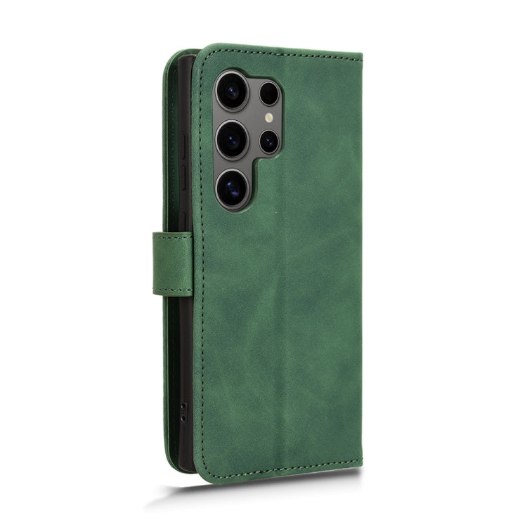 For Samsung Galaxy S24 Ultra 5G Skin Feel Magnetic Flip Leather Phone Case(Green) - Galaxy S24 Ultra 5G Cases by buy2fix | Online Shopping UK | buy2fix