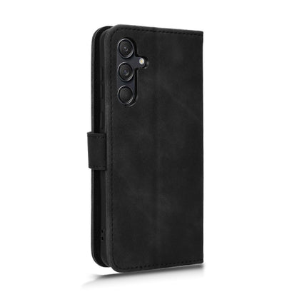 For Samsung Galaxy M55 5G Skin Feel Magnetic Flip Leather Phone Case(Black) - Galaxy Phone Cases by buy2fix | Online Shopping UK | buy2fix