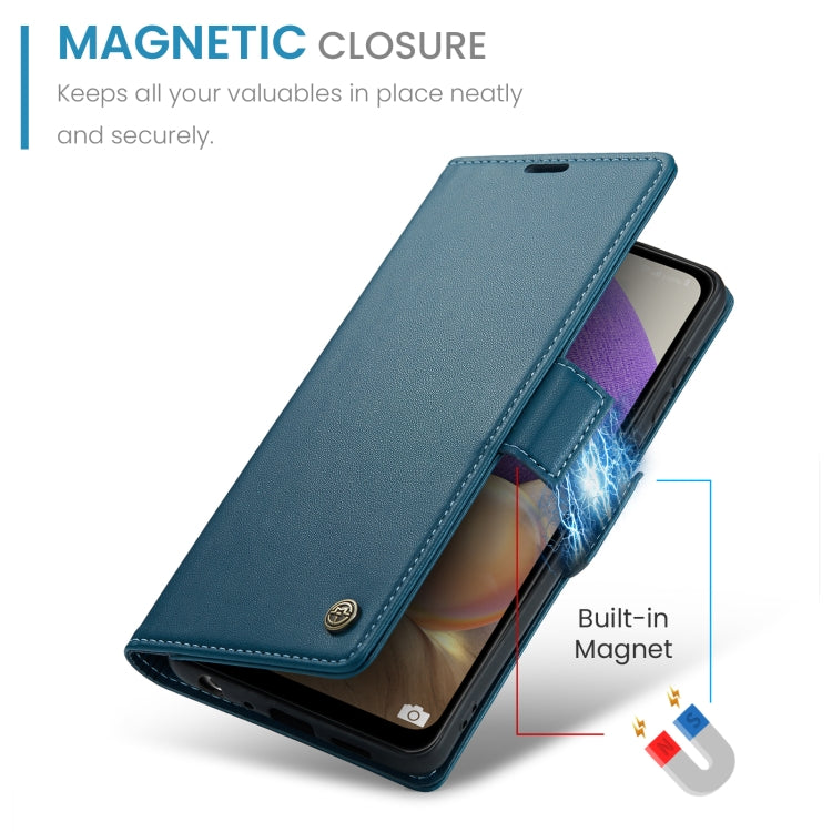 For Samsung Galaxy A32 5G / M32 5G CaseMe 023 Butterfly Buckle Litchi Texture RFID Anti-theft Leather Phone Case(Blue) - Galaxy Phone Cases by CaseMe | Online Shopping UK | buy2fix