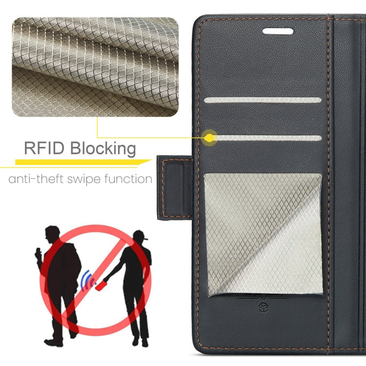 For Xiaomi Redmi Note 13 5G CaseMe 023 Butterfly Buckle Litchi Texture RFID Anti-theft Leather Phone Case(Black) - Note 13 Cases by CaseMe | Online Shopping UK | buy2fix